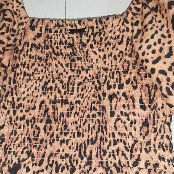 Billabong Brown Print Puff Sleeve Dress - Picture 5 of 8